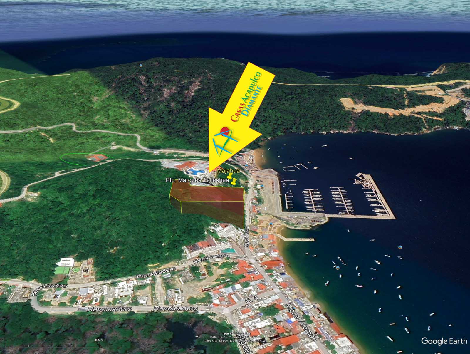 Terreno Puerto Marqués Majahua y Tellechea - Vista aérea 4